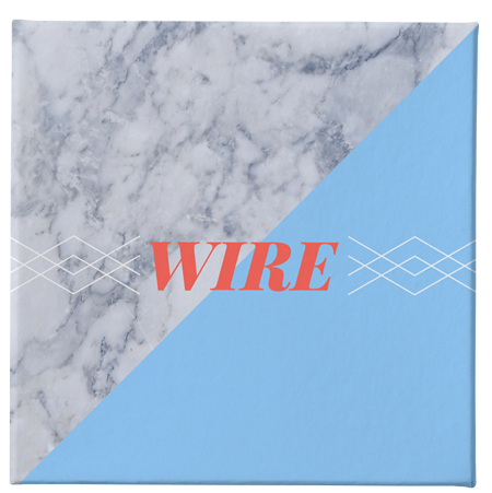 Blue and grey custom rigid box with WIRE logo