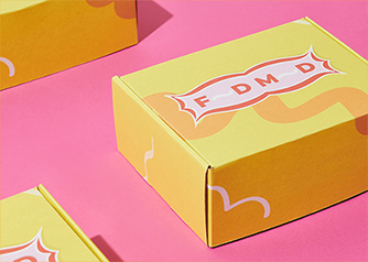 Yellow and Pink Mailer Boxes