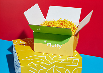 Open Shipping Box with Crinkle Paper